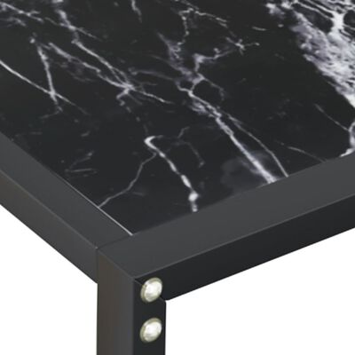 vidaXL Table console Marbre noir 180x35x75,5 cm Verre trempé
