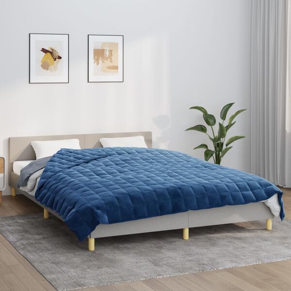 vidaXL Couverture lestée Bleu 220x235 cm 15 kg Tissu