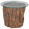 vidaXL Table basse Teck Verre 50x40 cm