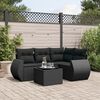 vidaXL Salon de jardin 5 pcs avec coussins noir r&eacute;sine tress&eacute;e