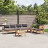 vidaXL Ensemble de canap&eacute; de jardin 5 pcs Marron et gris