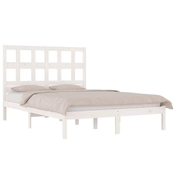 vidaXL Cadre de lit sans matelas blanc 120x190 cm bois de pin massif