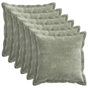 vidaXL Housse de coussin 6 pcs HOUTEN Vert 50 x 50 cm Tissu Chenille