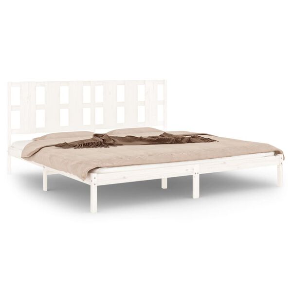 vidaXL Cadre de lit sans matelas blanc 180x200 cm bois massif
