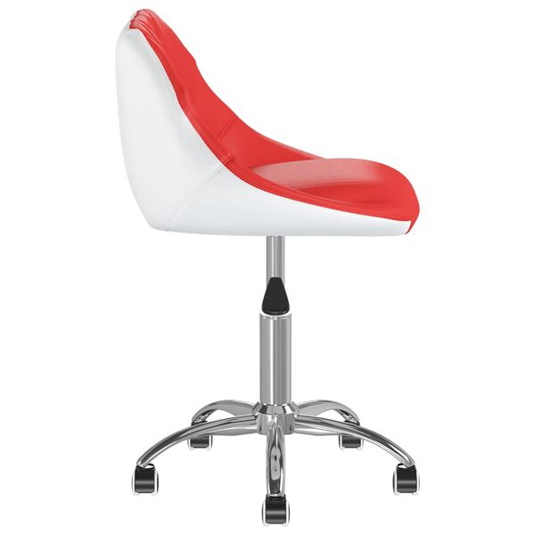 vidaXL Chaise pivotante de salle &agrave; manger Rouge et blanc Similicuir