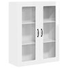 vidaXL Cabinet en verre mural PORTO Blanc brillant 80 x 31 x 100 cm
