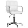 vidaXL Chaise pivotante de salle &agrave; manger Blanc Similicuir