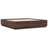 vidaXL Cadre de lit avec LED sans matelas ch&ecirc;ne marron 200x200 cm