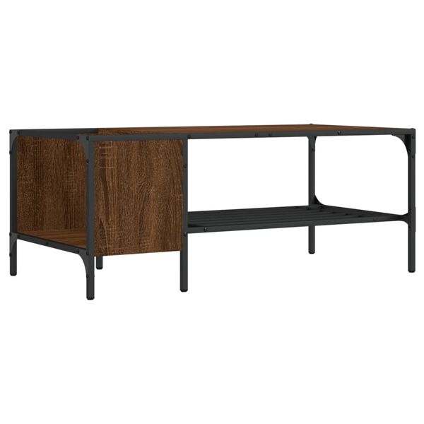 vidaXL Table basse avec support ch&ecirc;ne marron 100x51x40 cm