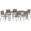 vidaXL Ensemble de salle &agrave; manger pour jardin 7 pc Gris polyrotin