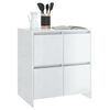 vidaXL Buffet Blanc brillant 70x41x75 cm Bois d'ing&eacute;nierie