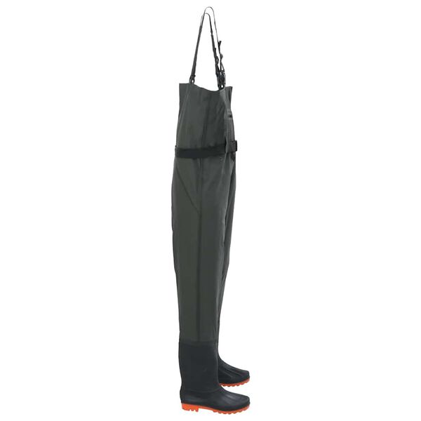 vidaXL Cuissardes avec bottes et ceinture vert foncé taille 38