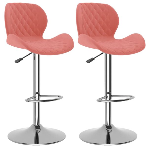 vidaXL Tabourets de bar lot de 2 rose velours