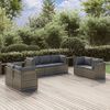 vidaXL Salon de jardin 7 pcs avec coussins Gris Résine tressée