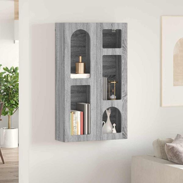 vidaXL Armoire suspendue avec &eacute;tag&egrave;re Gris Sonoma 59 x 20 x 100 cm
