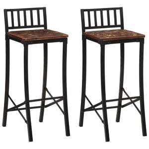 vidaXL Chaises de bar lot de 2 bois de r&eacute;cup&eacute;ration massif