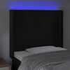 vidaXL T&ecirc;te de lit &agrave; LED Noir 103x16x118/128 cm Velours