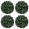 vidaXL Boules de buis artificielles avec lumi&egrave;res LED 4 pcs vert 12 cm
