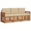vidaXL Ensembles de canap&eacute;s 3 pc Naturel et Beige Bois d'Acacia Massif