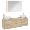 vidaXL Ensemble de mobilier de salle de bain 4 pcs Ch&ecirc;ne Sonoma