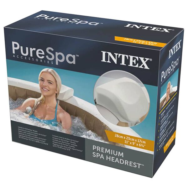 Intex Appui-t&ecirc;te de spa Premium PureSpa Blanc 28x23x17 cm Mousse
