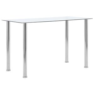 vidaXL Table &agrave; manger Transparent 120x60x75 cm Verre tremp&eacute;