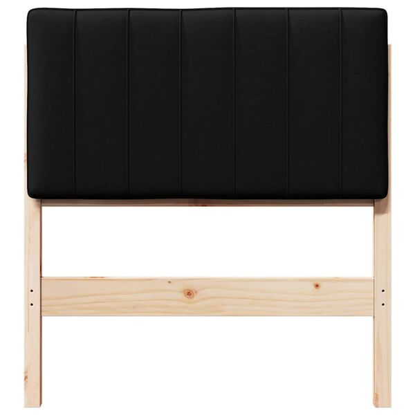 vidaXL T&ecirc;te de lit capitonn&eacute;e Marron et Noir 80 cm Pin massif