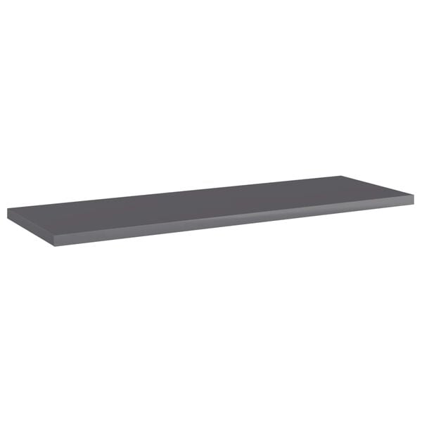 vidaXL Panneaux biblioth&egrave;que 4 pcs Gris brillant 60x20x1,5cm Agglom&eacute;r&eacute;