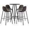 vidaXL Ensemble de bar 5 pcs Tissu Gris fonc&eacute;