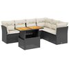 vidaXL Salon de jardin 7 pcs avec coussins noir r&eacute;sine tress&eacute;e