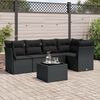 vidaXL Salon de jardin 6 pcs avec coussins noir r&eacute;sine tress&eacute;e