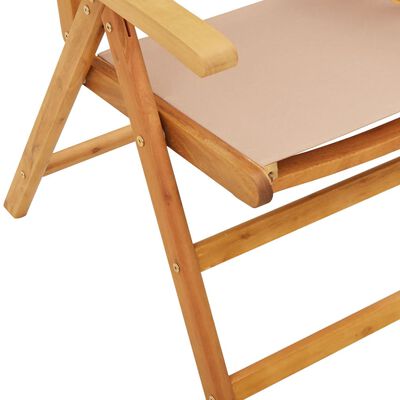 vidaXL Chaises de jardin lot de 2 taupe bois d'acacia massif et tissu