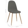 vidaXL Chaises &agrave; manger lot de 2 gris fonc&eacute; tissu