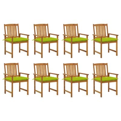 vidaXL Chaises de jardin avec coussins lot de 8 Bois d'acacia solide