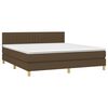 vidaXL Sommier &agrave; lattes de lit matelas et LED Marron fonc&eacute; 160x200 cm