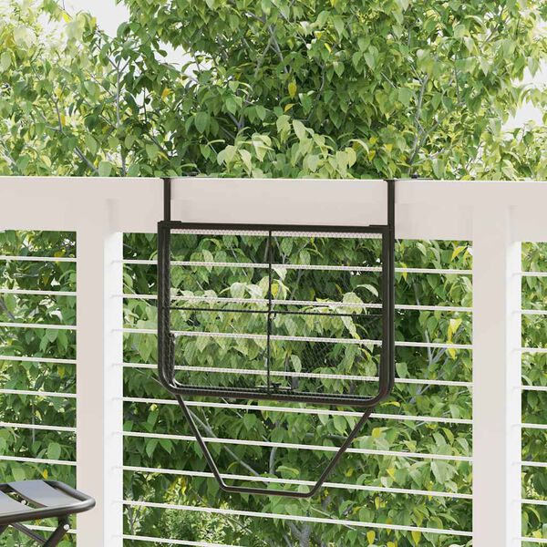 vidaXL Table de balcon Noir 60x40 cm Acier
