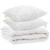 vidaXL Duvet toutes saisons avec oreiller 3 pi&egrave;ces Blanc Microfibre