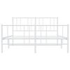 vidaXL Cadre de lit m&eacute;tal sans matelas et pied de lit blanc 140x190 cm