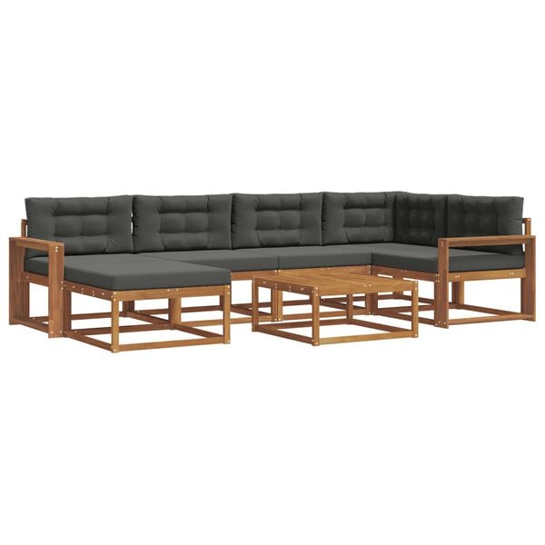 vidaXL Ensemble de canap&eacute;s d'ext&eacute;rieur 7 pcs Naturel et Anthracite