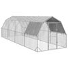 vidaXL Poulailler avec toit 2,5x8x2,25 m acier galvanis&eacute;