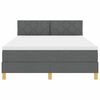 vidaXL Lit &agrave; ressort LED avec matelas Gris fonc&eacute; 140 x 190 cm tissu