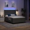 vidaXL Lit &agrave; ressort LED avec matelas Gris fonc&eacute; 160 x 200 cm tissu