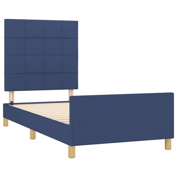 vidaXL Cadre de lit sans matelas bleu 100x200 cm tissu