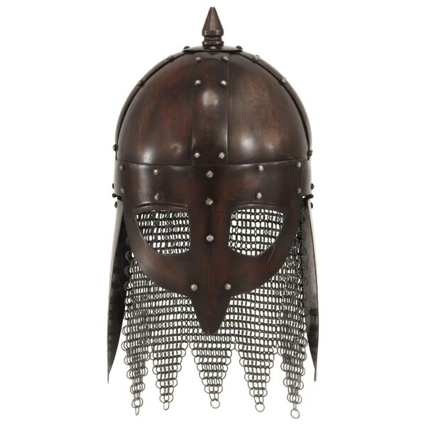 vidaXL Casque de guerrier viking antique pour GN Cuivre Acier