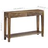vidaXL Table console Bois de manguier massif 118 x 30 x 80 cm