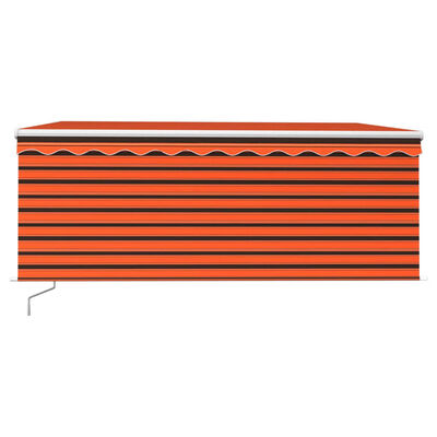 vidaXL Auvent rétractable manuel avec store 3x2,5 m Orange et marron