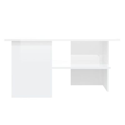 vidaXL Table basse Blanc brillant 90x60x46,5 cm Aggloméré