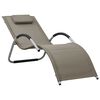 vidaXL Chaise longue textil&egrave;ne taupe et gris