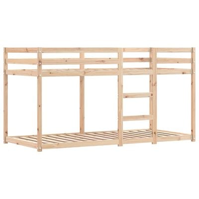 vidaXL Lit superposé avec rideaux blanc/noir 75x190 cm bois pin massif