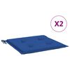 vidaXL Coussins de chaise de jardin lot de 2 bleu royal 40x40x4 cm